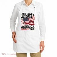 She Loves Jesus And America Christian Apron thumb 2