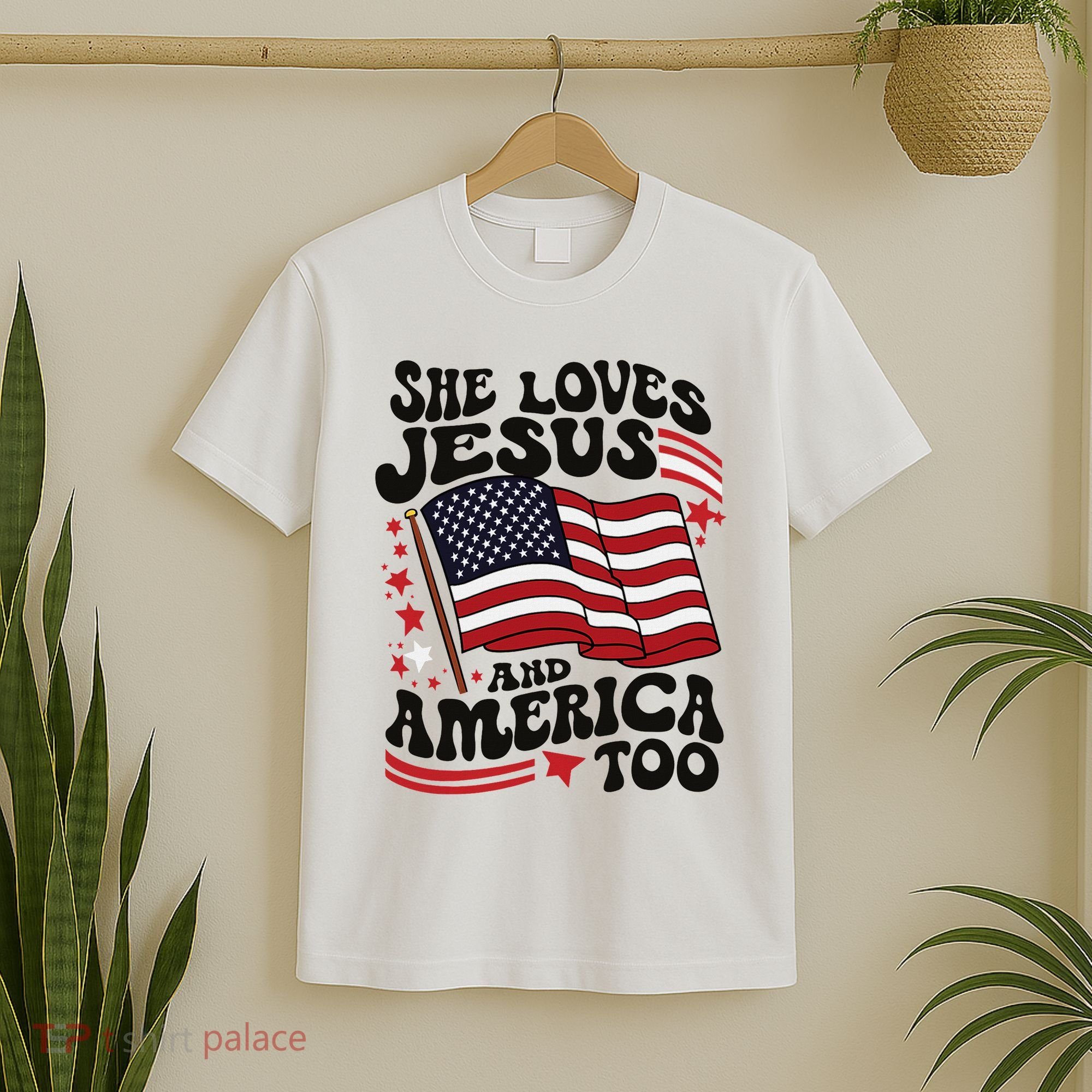 She Loves Jesus And America Christian T-Shirt
