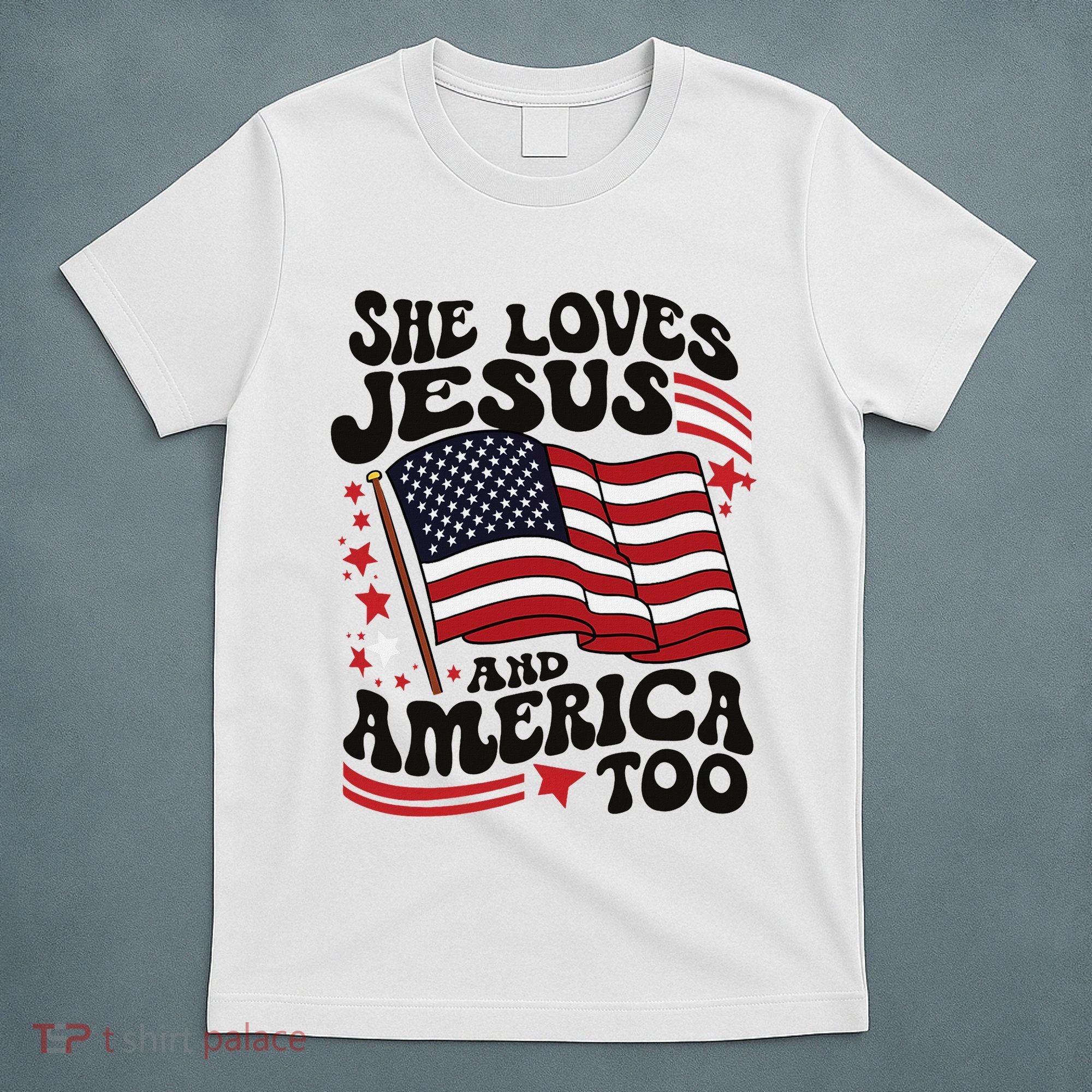 She Loves Jesus And America Christian T-Shirt
