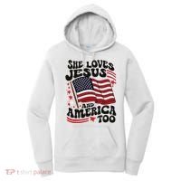 She Loves Jesus And America Christian Women's Hoodie thumb 0