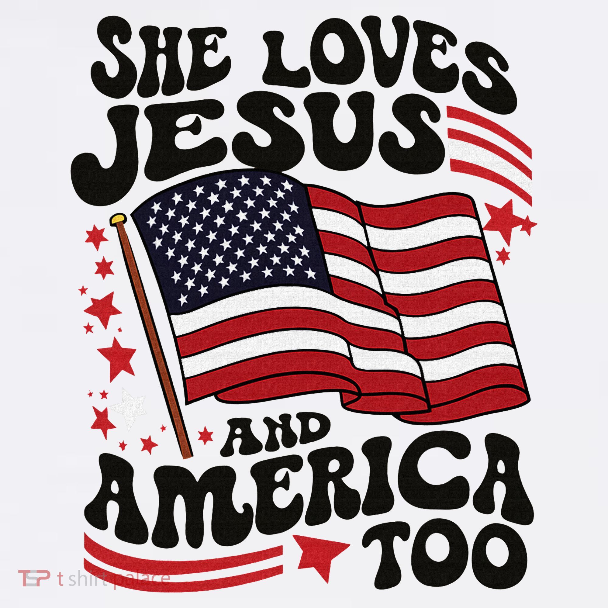 She Loves Jesus And America Christian Women's Hoodie