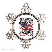 She Loves Jesus And America Christian Ornament thumb 0