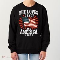 She Loves Jesus And America Women's Sweatshirt thumb 0