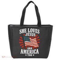 She Loves Jesus And America Tote Bag thumb 0