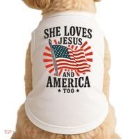 She Loves Jesus And America Doggie Tank thumb 0