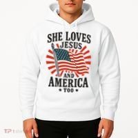 She Loves Jesus And America Hoodie thumb 2