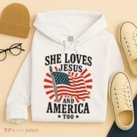 She Loves Jesus And America Hoodie thumb 4