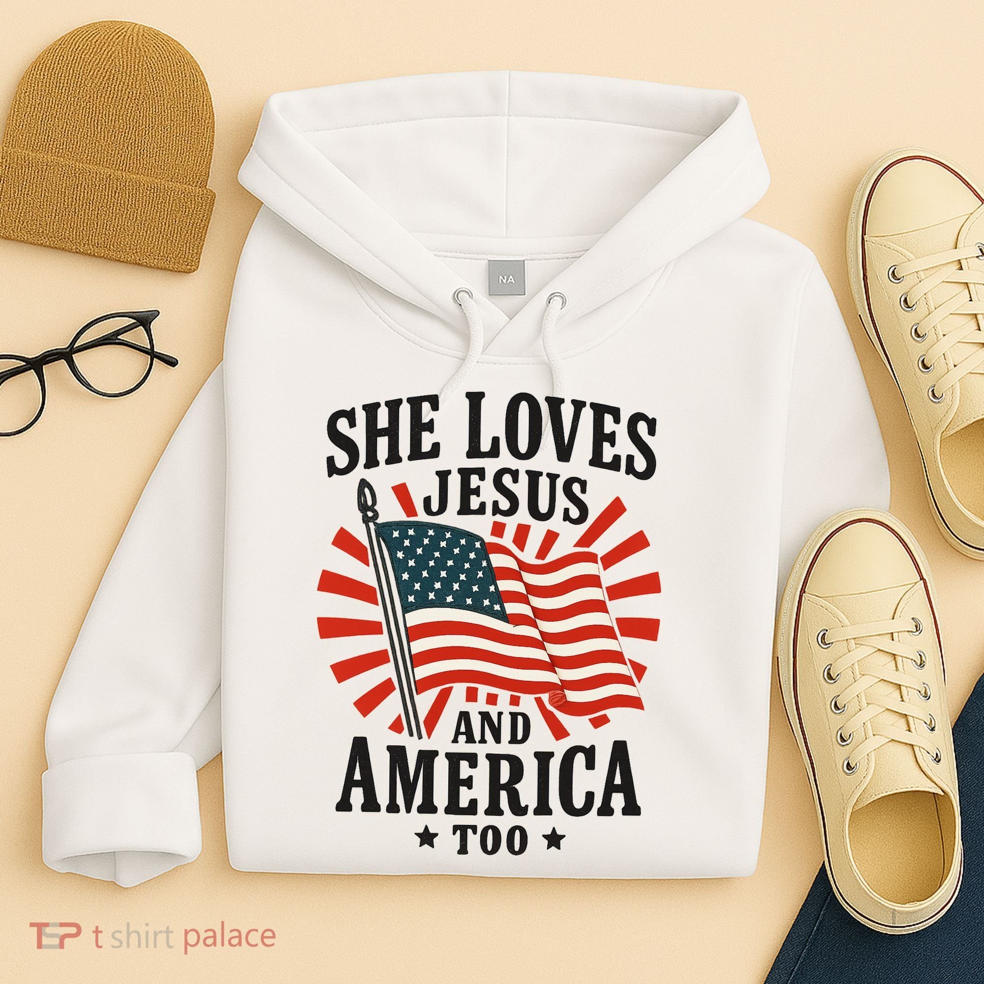 She Loves Jesus And America Hoodie