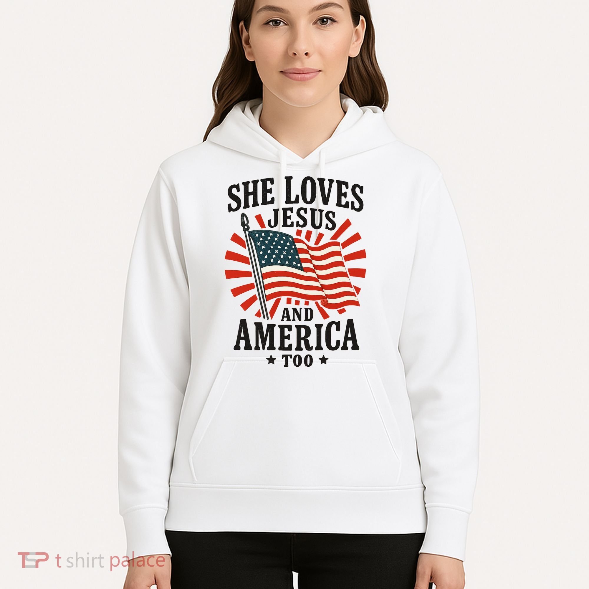 She Loves Jesus And America Hoodie