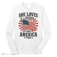 She Loves Jesus And America Long Sleeve Shirt thumb 0