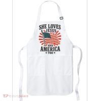 She Loves Jesus And America Apron thumb 0