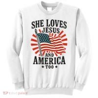 She Loves Jesus And America Sweatshirt thumb 0