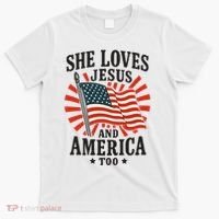 She Loves Jesus And America T-Shirt thumb 0