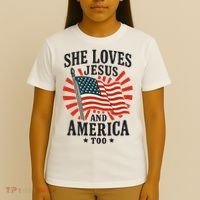 She Loves Jesus And America T-Shirt thumb 4