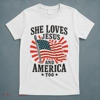 She Loves Jesus And America T-Shirt thumb 5
