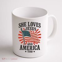 She Loves Jesus And America Coffee Mug thumb 1