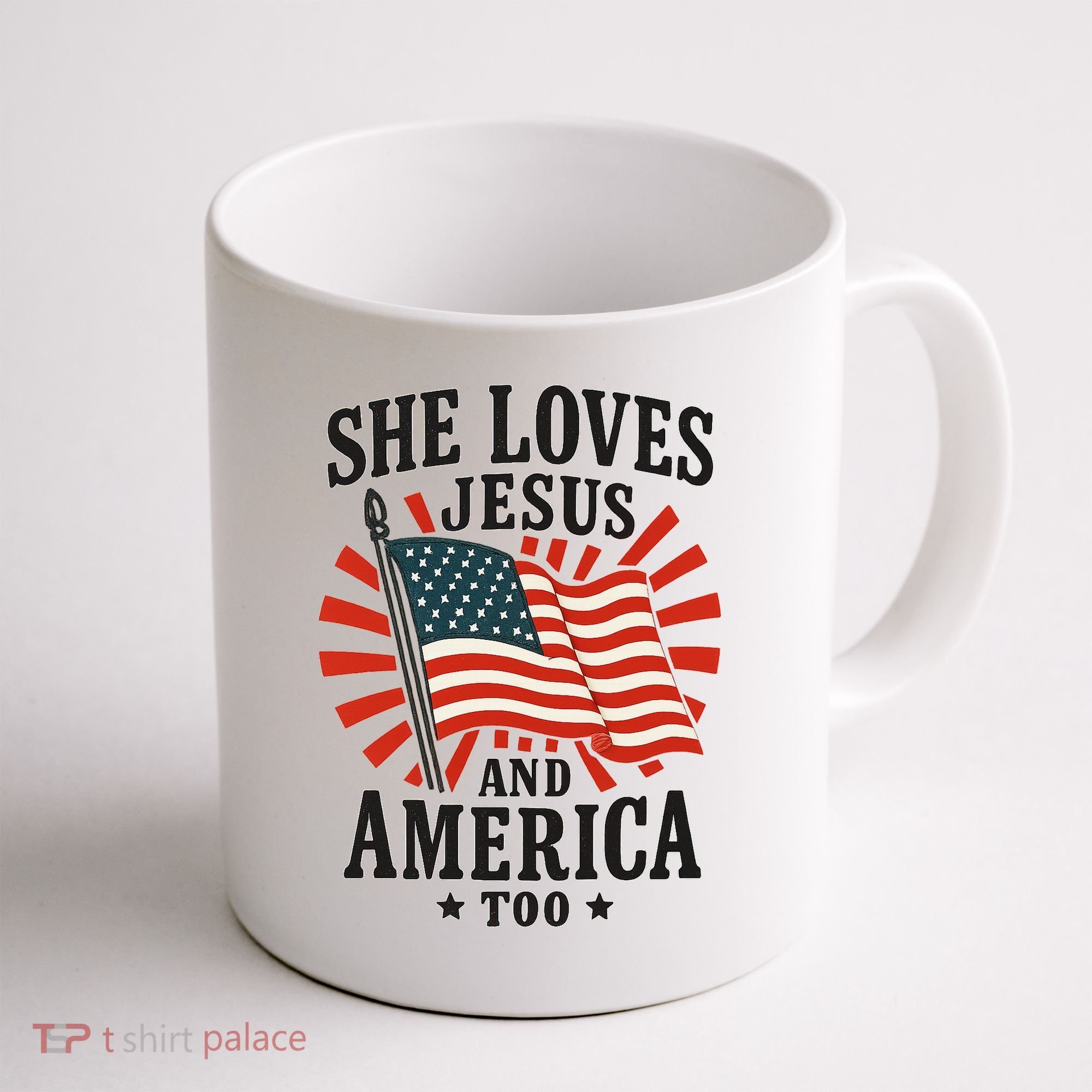 She Loves Jesus And America Coffee Mug