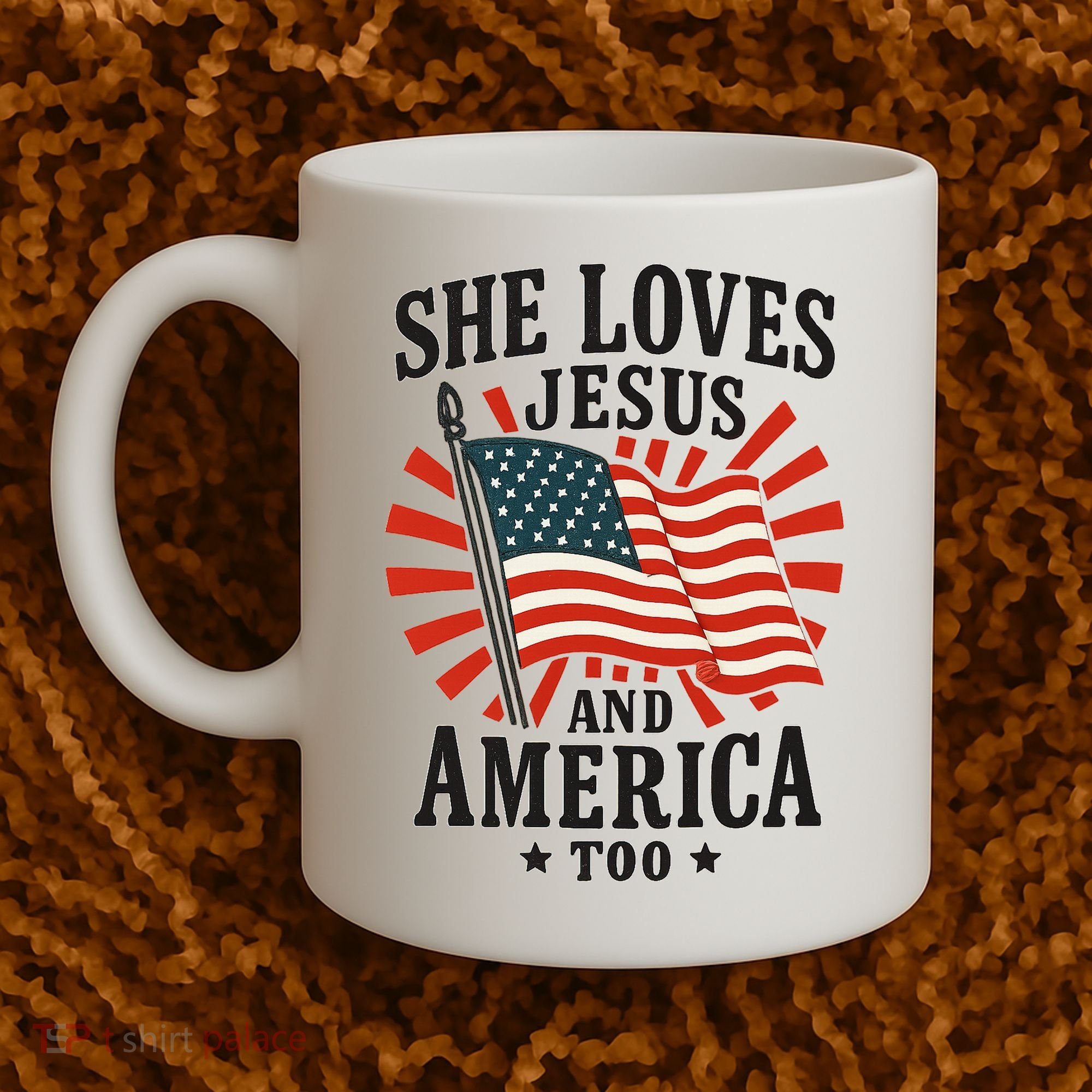 She Loves Jesus And America Coffee Mug