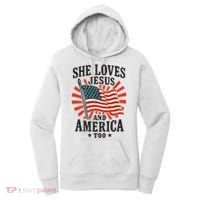 She Loves Jesus And America Women's Hoodie thumb 0