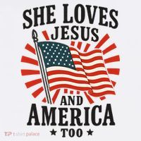 She Loves Jesus And America Women's Hoodie thumb 2