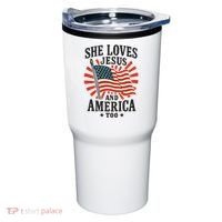 She Loves Jesus And America Tumbler thumb 0