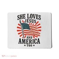 She Loves Jesus And America Mousepad thumb 0