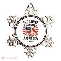 She Loves Jesus And America Ornament thumb 0