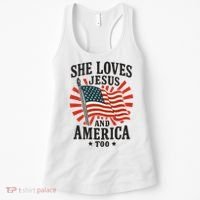 She Loves Jesus And America Women's Tank Top thumb 0