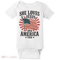 She Loves Jesus And America Baby Bodysuit thumb 0