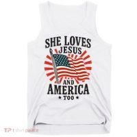 She Loves Jesus And America Tank Top thumb 0