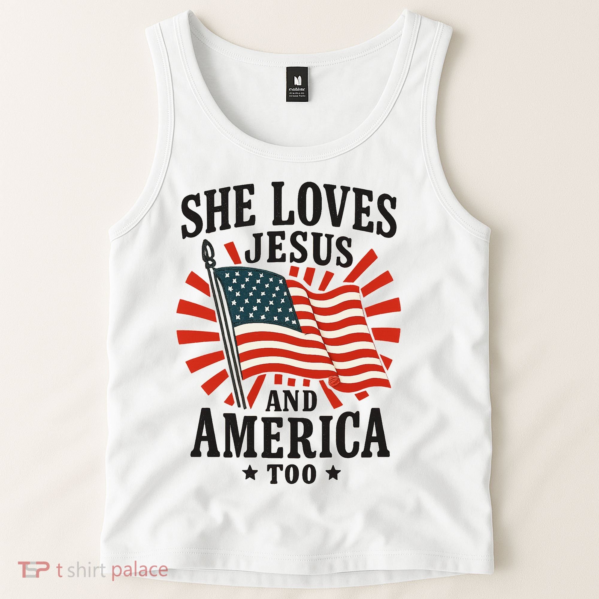 She Loves Jesus And America Tank Top