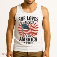 She Loves Jesus And America Tank Top thumb 3