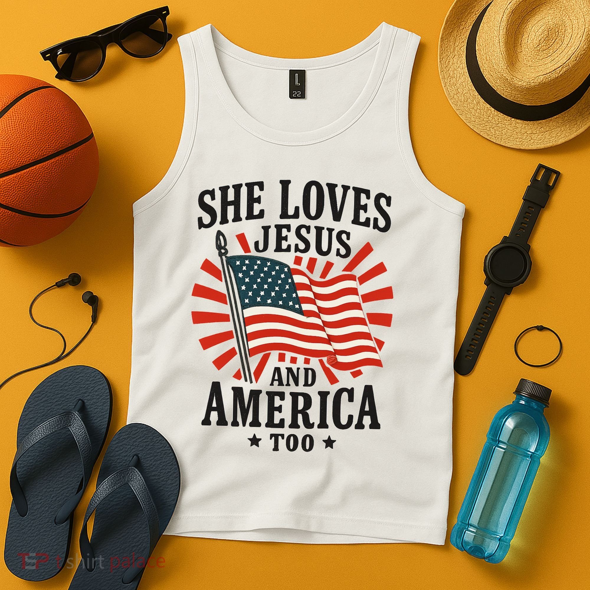 She Loves Jesus And America Tank Top