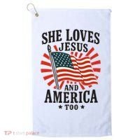 She Loves Jesus And America Golf Towel thumb 0