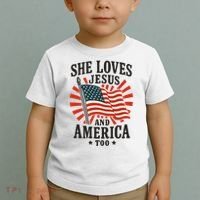 She Loves Jesus And America Toddler T-Shirt thumb 2