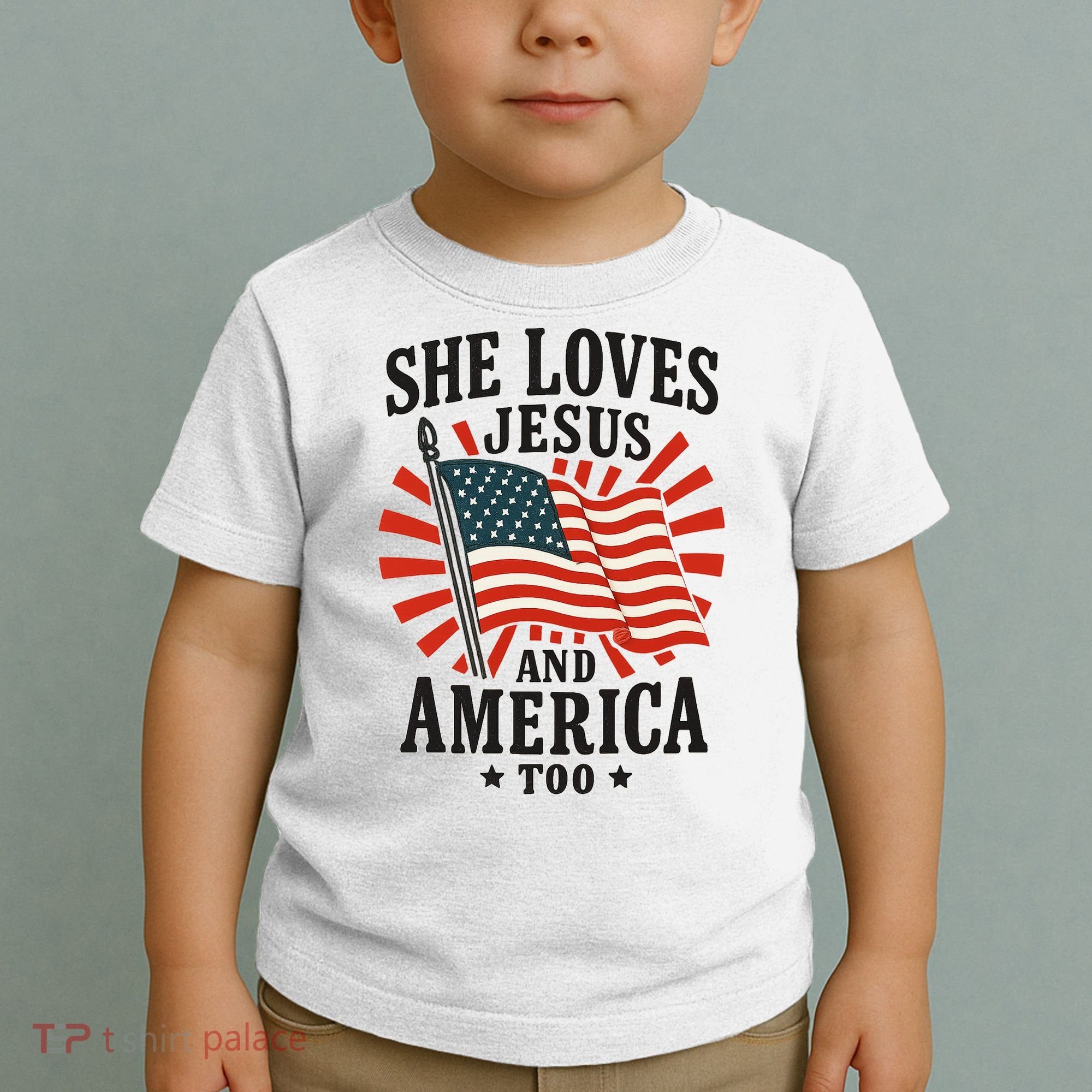 She Loves Jesus And America Toddler T-Shirt