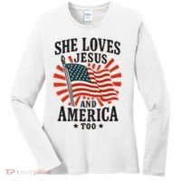 She Loves Jesus And America Women's Long Sleeve Shirt thumb 0