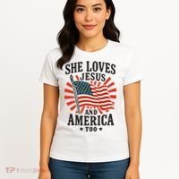 She Loves Jesus And America Women's T-Shirt thumb 4