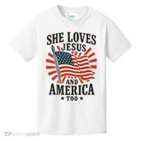 She Loves Jesus And America Kids T-Shirt thumb 0
