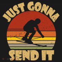 Skiing Lovers Just Gonna Send It Skiers Gift Backpack thumb 2