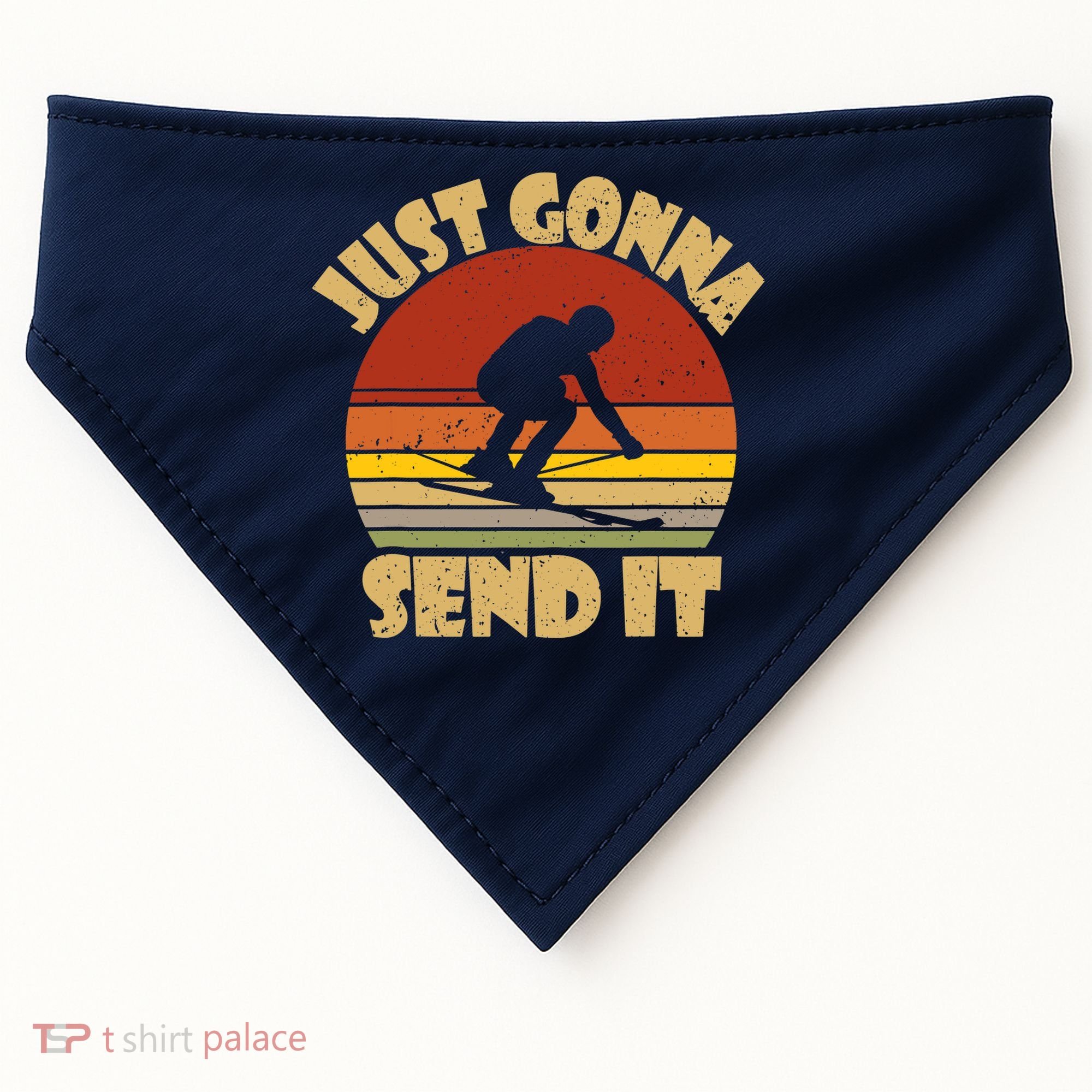 Skiing Lovers Just Gonna Send It Skiers Gift USA-Made Doggie Bandana