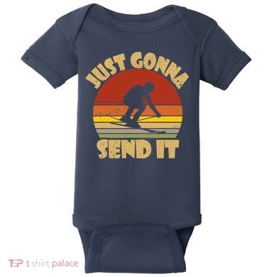Skiing Lovers Just Gonna Send It Skiers Gift Baby Bodysuit