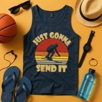 Skiing Lovers Just Gonna Send It Skiers Gift Tank Top thumb 4