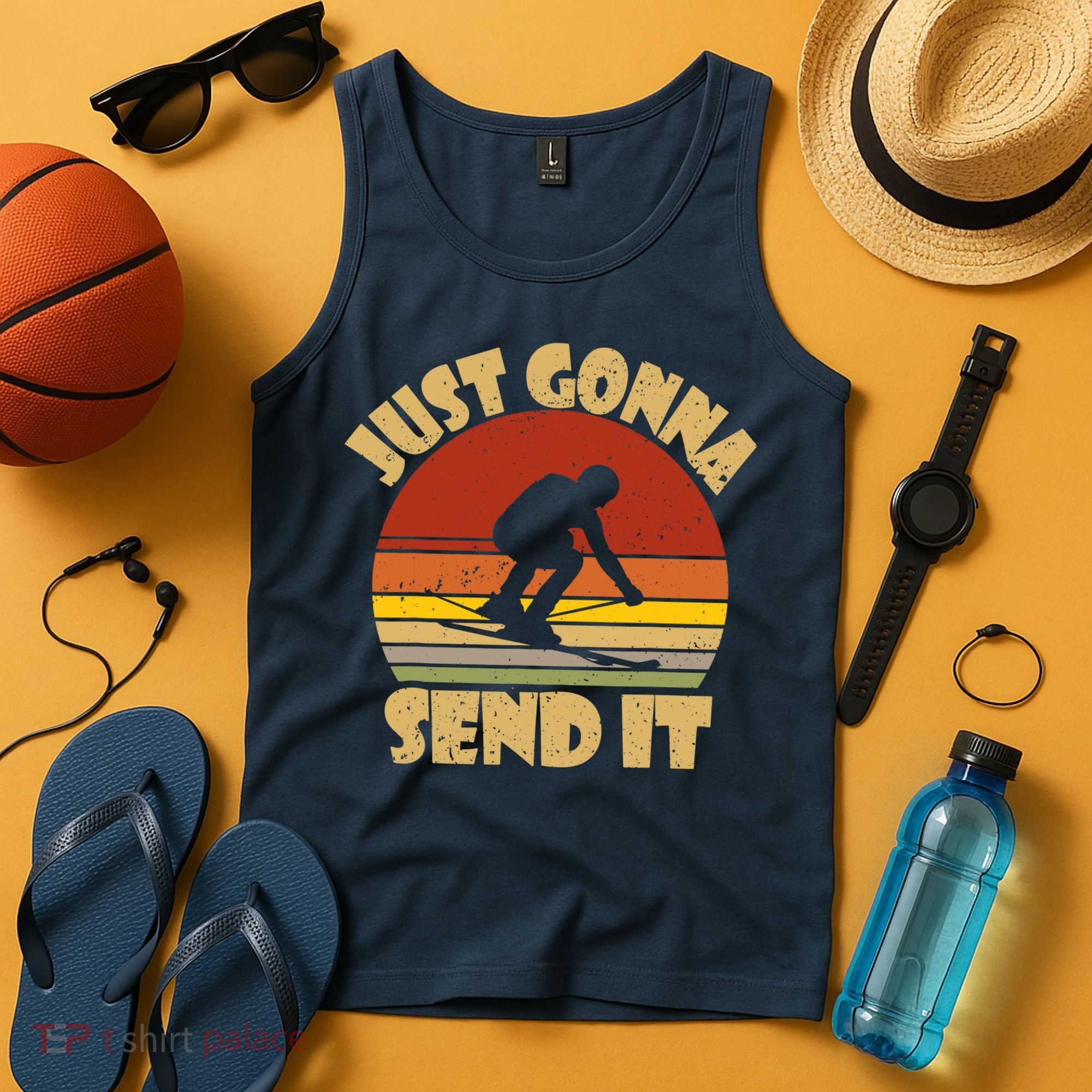 Skiing Lovers Just Gonna Send It Skiers Gift Tank Top