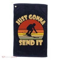 Skiing Lovers Just Gonna Send It Skiers Gift Golf Towel thumb 0