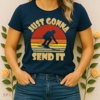 Skiing Lovers Just Gonna Send It Skiers Gift Women's T-Shirt thumb 2