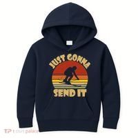 Skiing Lovers Just Gonna Send It Skiers Gift Kids Hoodie thumb 0