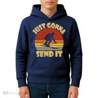 Skiing Lovers Just Gonna Send It Skiers Gift Kids Hoodie thumb 4