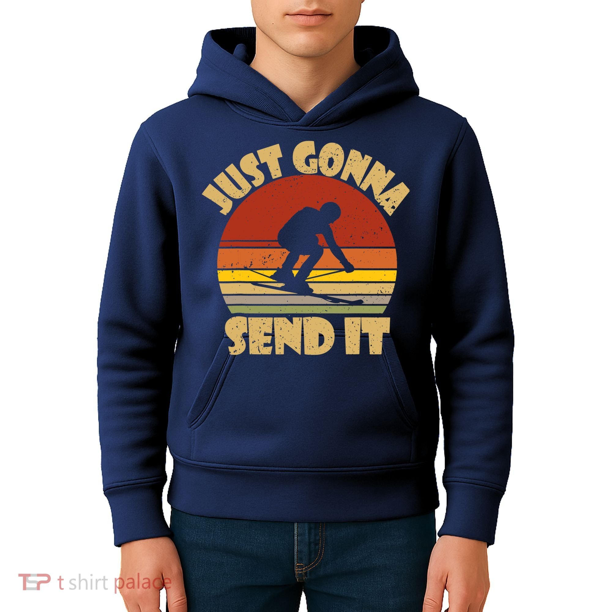 Skiing Lovers Just Gonna Send It Skiers Gift Kids Hoodie