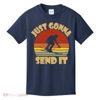 Skiing Lovers Just Gonna Send It Skiers Gift Kids T-Shirt thumb 0